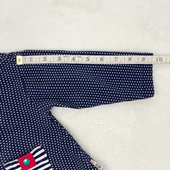 Vintage 90s Gymboree Girl Jacket Top Rainbow Tag Polka Dot Navy White XSmall - Picture 9 of 11